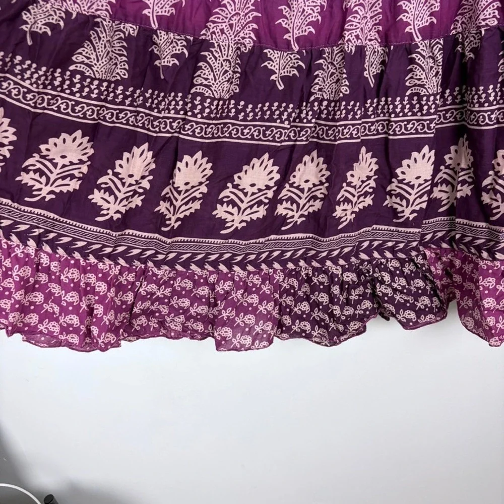 JL Studio Y2k Purple Tiered Midi Skirt Fairycore Cotton Boho Cottage Size 26W